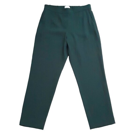 Aritzia Babaton Ankle Dress Slacks Pants Pockets Pull On Size 6 Dark Green - Picture 1 of 4